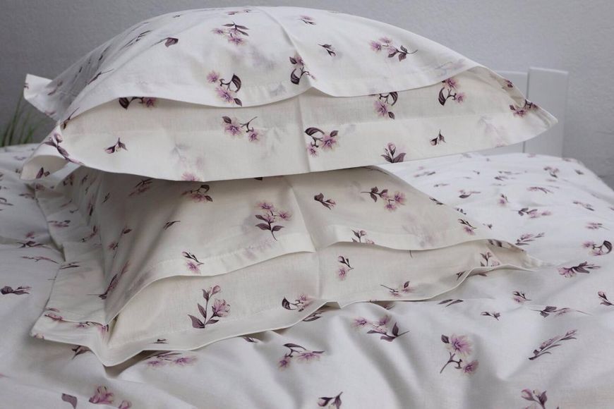 Комплект постільної білизни White Sakura, преміум ранфорс, двоспальний KPB-RPRINT-SAKURAWHITE-D фото