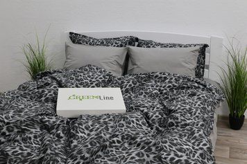 Комплект постільної білизни Grey Leopard, сірий, Євро (Преміум Ранфорс) KPB-PGK-LEO-E фото