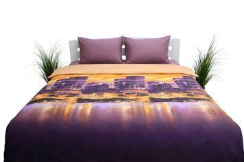 Комплект постільної білизни PURPLE CITY, сатин люкс, Євро KPB-SL-FIOLETCITY-E фото