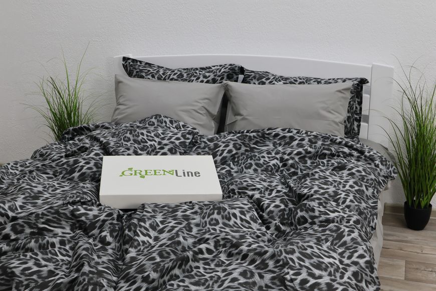 Комплект постільної білизни Grey Leopard, сірий, Сімейний (Преміум Ранфорс) KPB-PGK-LEO-S фото